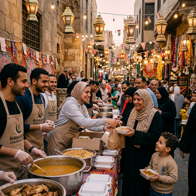رمضان معك.. توزيع وجبات الإفطار على الأسر المحتاجة